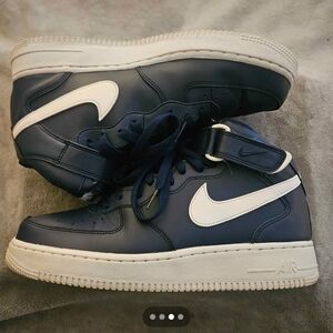 Nike Air Force 1's Mid-Tops in Dark Blue and White